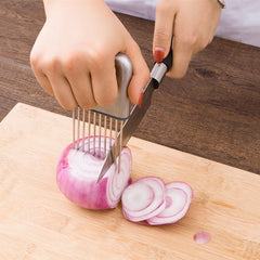 1Pcs Easy Cut Onion Holder Fork Stainless Steel Tomato Slicer Cutter Metal Onion Holder For Kitchen Suuplies Slicing Meat Fork